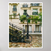 Vintage Parisian Street Bike Retro Poster (Voorkant)
