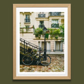 Vintage Parisian Street Bike Retro Poster