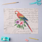 Vintage Parrot Ara Canga Floral Ephemera Tissuepapier (Craft)