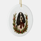 Vintage Parti Cocker Spaniel Kerst Ornament (Rechts)