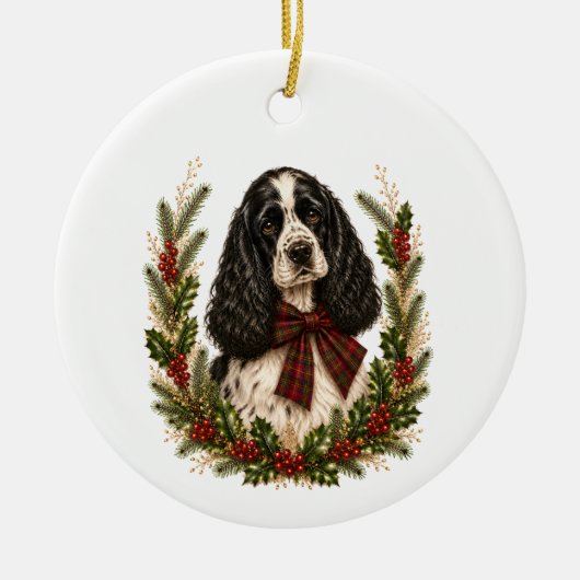 Vintage Parti Cocker Spaniel Kerst Ornament (Voorkant)