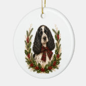 Vintage Parti Cocker Spaniel Kerst Ornament (Links)
