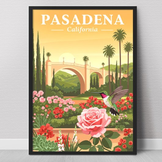Vintage Pasadena California Poster