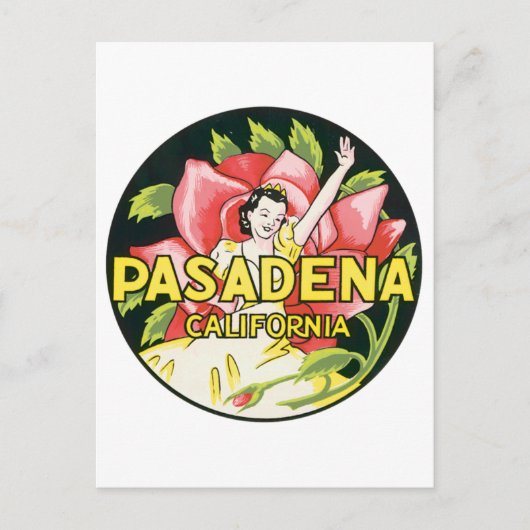 Vintage Pasadena Californië Briefkaart (Voorkant)