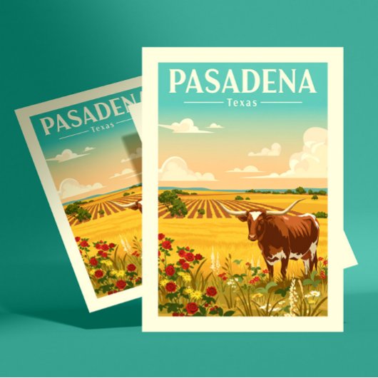 Vintage Pasadena Texas Briefkaart