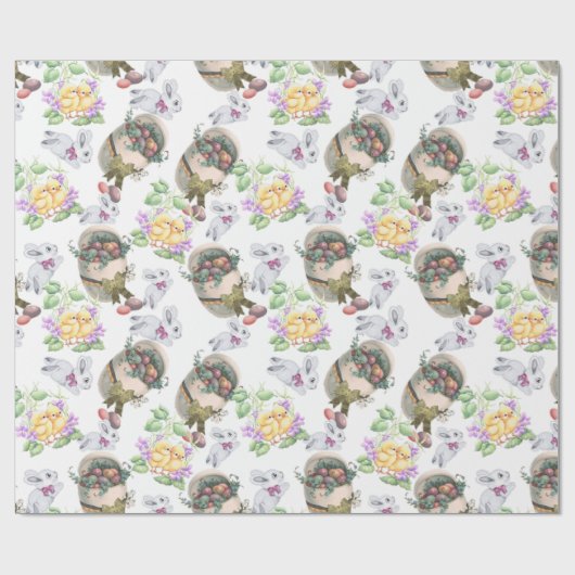 Vintage Pasen Cadeaupapier (Vlak)