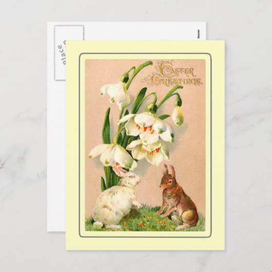 Vintage Pasen Feestdagenkaart (Voorkant / Achterkant)