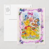 Vintage Pasen kaart (Voorkant / Achterkant)