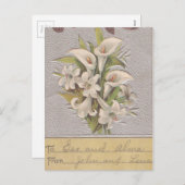 Vintage Pasen Lily Feestdagenkaart (Voorkant / Achterkant)