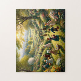 Vintage Pasen Plattelandse Eierjacht Legpuzzel