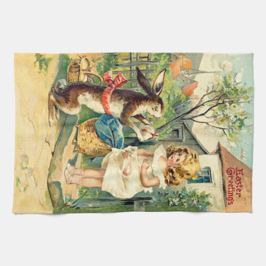 Vintage : pasen- theedoek (Horizontaal)