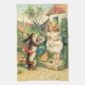 Vintage : pasen- theedoek (Verticaal)