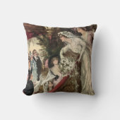 Vintage pasgetrouwd paar, Victoriaanse bruid gooit Kussen (Voorkant)