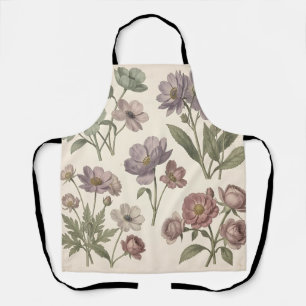 Vintage Pastel Anemonen Rozen Zachte Botanische Schort