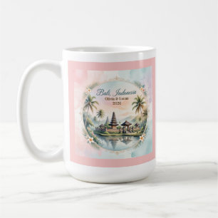 Vintage Pastel Bali Op Maat Gemaakte Twee Namen Aa Koffiemok