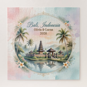 Vintage Pastel Bali Op Maat Gemaakte Twee Namen Aa Legpuzzel