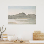 Vintage Pastel Berglandschap Kunst Poster (Keuken)