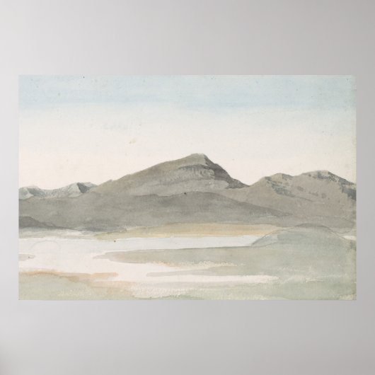 Vintage Pastel Berglandschap Kunst Poster (Voorkant)