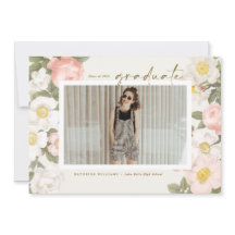 Vintage Pastel Bloemen Beige Foto Afstuderen