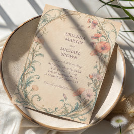 Vintage Pastel Bloemige Elegantie Kaart