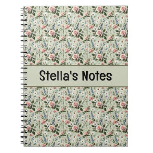 Vintage Pastel Bloemmotief Botanische Patroon Notitieboek