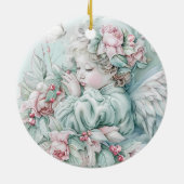 Vintage Pastel Kerstornament Keramisch Ornament (Achterkant)