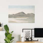 Vintage Pastel Mountain Landscape Art Poster (Thuiskantoor)