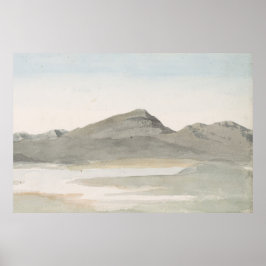 Vintage Pastel Mountain Landscape Art Poster