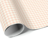 Vintage Pastel Peach Gingham Plaid Check Pattern  Cadeaupapier (Rol Hoek)