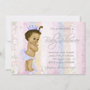 Vintage Pastel Regenboog Baby Shower Kaart