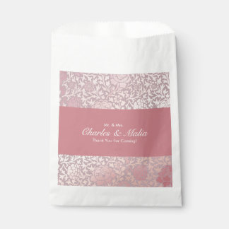 Vintage Pastel Roze Zilveren Bloemen  Bedankzakje