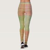 Vintage Pastel Vervaaagde Plaid Grunge Textuur Leggings (Achterkant)