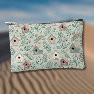 Vintage Pastel Vogelhuisjes met Bloeiende Bloemen Etui