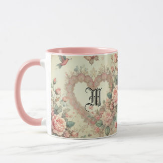 Vintage Pastel Waterverf Boho Bloemhartjes Mok