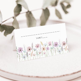 Vintage Pastel Wilde Bloem Bruiloft Tafelkaart Kaart