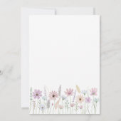 Vintage Pastel Wildflower Meadow Wedding Kaart (Achterkant)