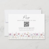 Vintage Pastel Wildflower QR Code Wedding RSVP (Voorkant)