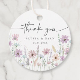 Vintage Pastel Wildflower Wedding Thank You Bedankjes Labels