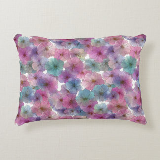 Vintage Pastelgroene en Roze Lente Bloemen Accent Kussen