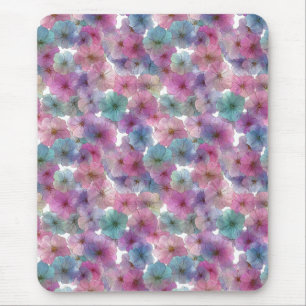 Vintage Pastelgroene en Roze Lente Bloemen Muismat