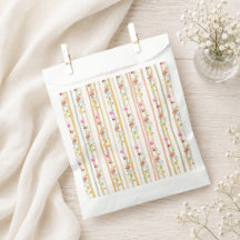 Vintage Pastelkleurige Bloem Streep Favor Zak