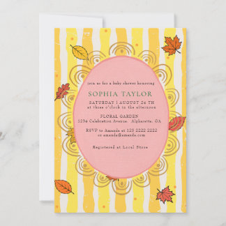 Vintage pastelroze baby shower uitnodiging voor he