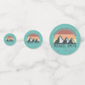 Vintage pastels bergen roepen monogram confetti (Voorkanten)