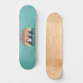 Vintage pastels bergen roepen monogram persoonlijk skateboard (Voorkant)