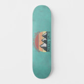 Vintage pastels bergen roepen monogram persoonlijk skateboard (Voorkant)