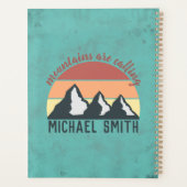 Vintage pastels bergen roepen monogram planner (Achterkant)