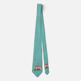 Vintage pastels bergen roepen monogram stropdas
