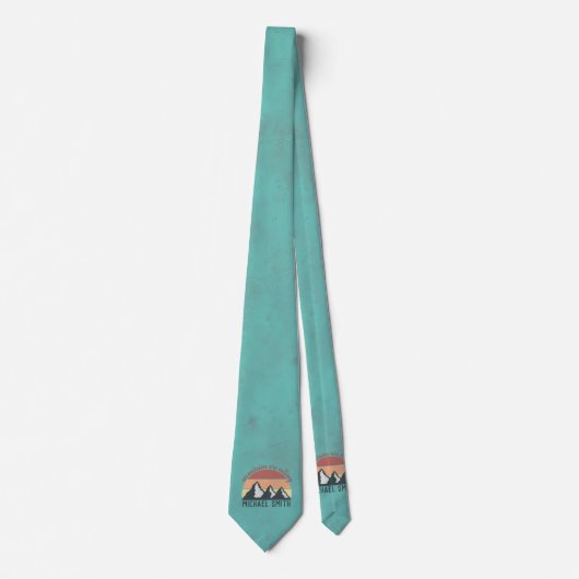 Vintage pastels bergen roepen monogram stropdas (Voorkant)