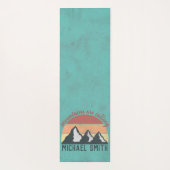 Vintage pastels bergen roepen monogram yogamat (Achterkant)
