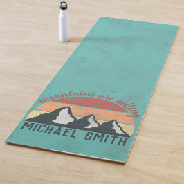 Vintage pastels bergen roepen monogram yogamat